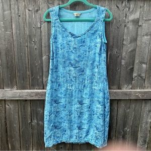 Royal Robbins Women's Size S Sleeveless Panorama Shift Dress Blue Linen Sz S